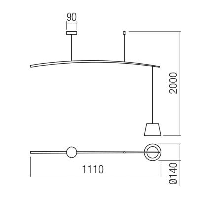 Redo 01-1497 - Candelabro suspenso LED LOLLI LED/6W/230V branco