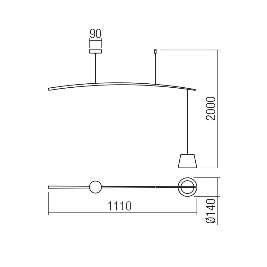Redo 01-1497 - Candelabro suspenso LED LOLLI LED/6W/230V branco