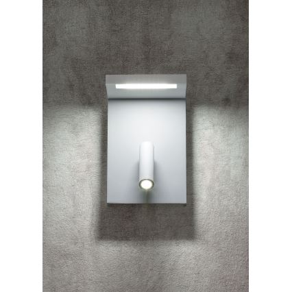 Redo 01-1499 - Foco de parede LED AGOS LED/6W/230V + LED/3,2W USB branco
