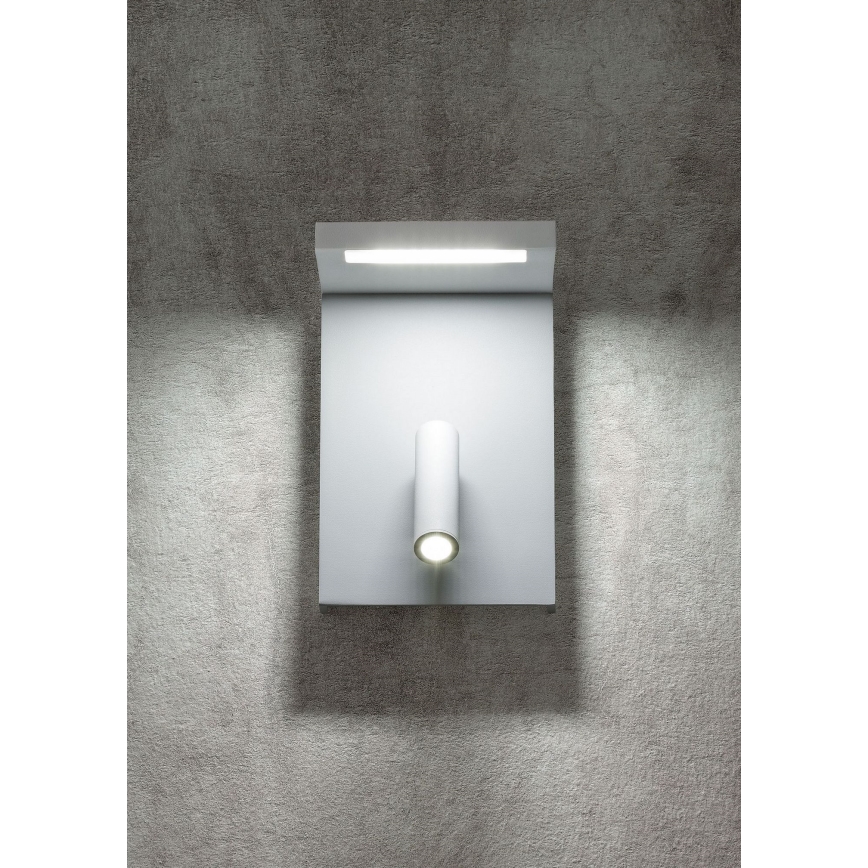 Redo 01-1499 - Foco de parede LED AGOS LED/6W/230V + LED/3,2W USB branco