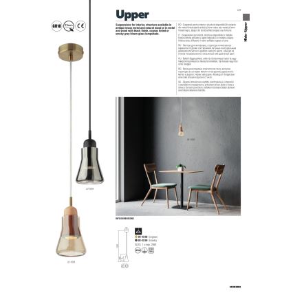 Redo 01-1518 - Candelabro suspenso UPPER 1xGU10/28W/230V latão/bege