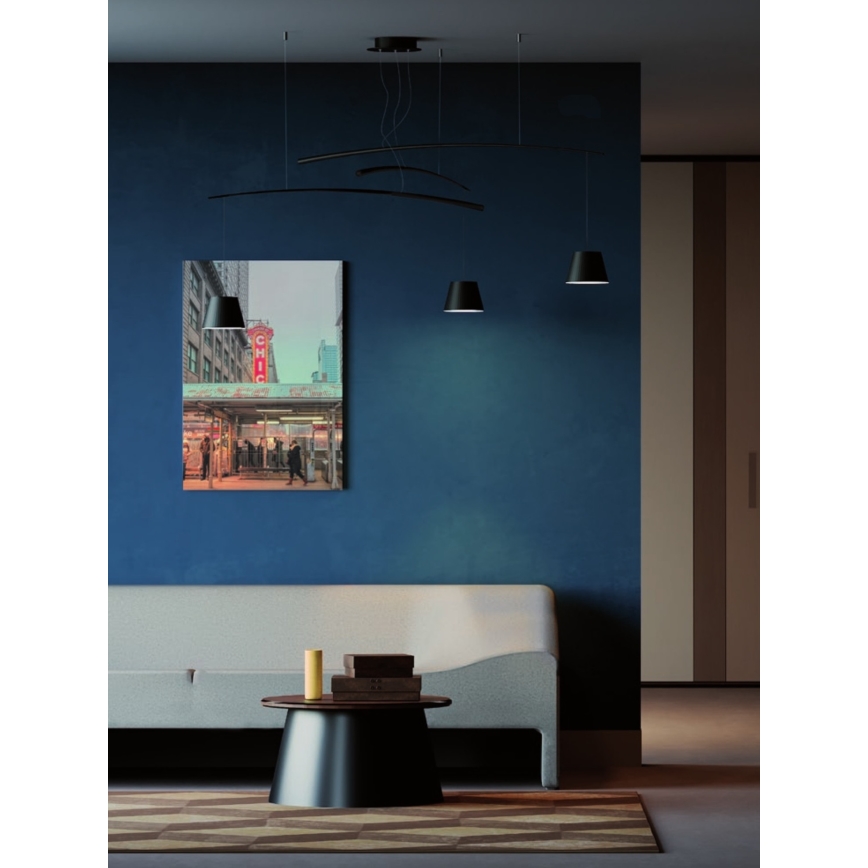 Redo 01-1525 - Candelabro suspenso LED LOLLI 3xLED/6W/230V preto