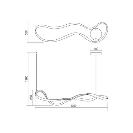 Redo 01-1531 - Candelabro suspenso LED com regulação NUBO LED/50W/230V