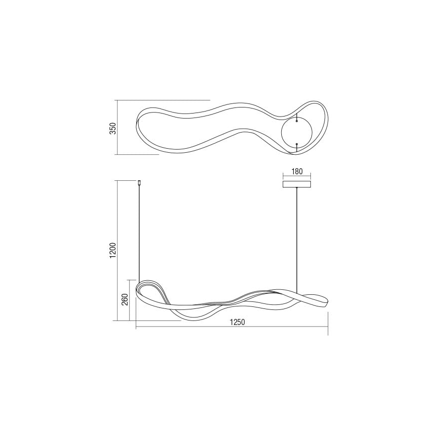 Redo 01-1531 - Candelabro suspenso LED com regulação NUBO LED/50W/230V