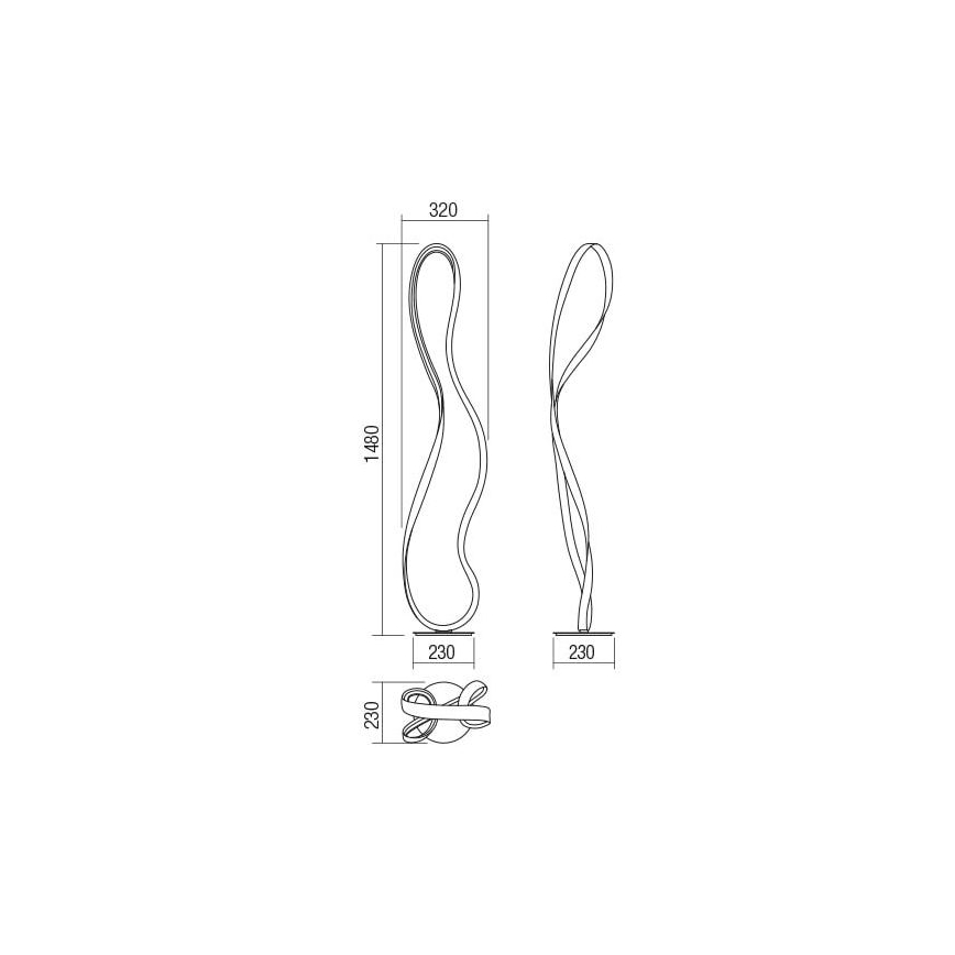 Redo 01-1532 - Candeeiro de chão LED com regulação NUBO LED/34,5W/230V branco