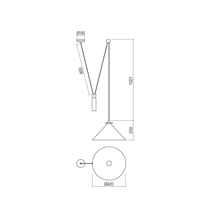 Redo 01-1546 - Candeeiro suspenso KALIMBA 1xE27/42W/230V diâmetro 42 cm aranha preto