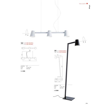 Redo 01-1557 - Candeeiro de pé MINGO 1xE27/42W/230V preto