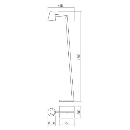 Redo 01-1557 - Candeeiro de pé MINGO 1xE27/42W/230V preto