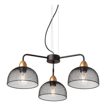Redo 01-1573 - Lustre suspenso por cabo TAMIS 3xE27/42W/230V Ø 59 cm preto