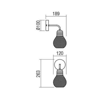 Redo 01-1575 - Luz de parede EDISON 1xE27/42W/230V