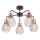Redo 01-1577 - Lustre em haste EDISON 5xE27/42W/230V, diâmetro 53 cm, preto/cobre