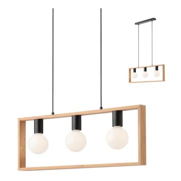 Redo 01-1665 - Candelabro suspenso TIMBER 3xE27/42W/230V faia