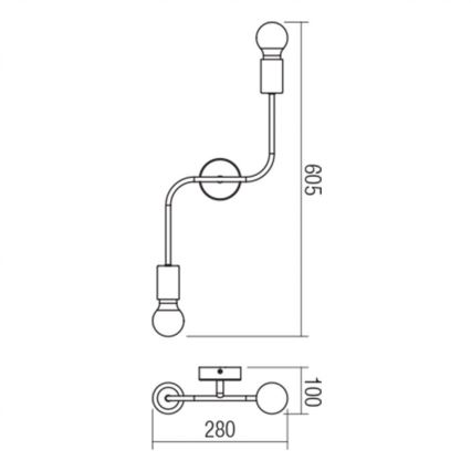 Redo 01-1668 - Luz de teto YAK 2xE27/42W/230V