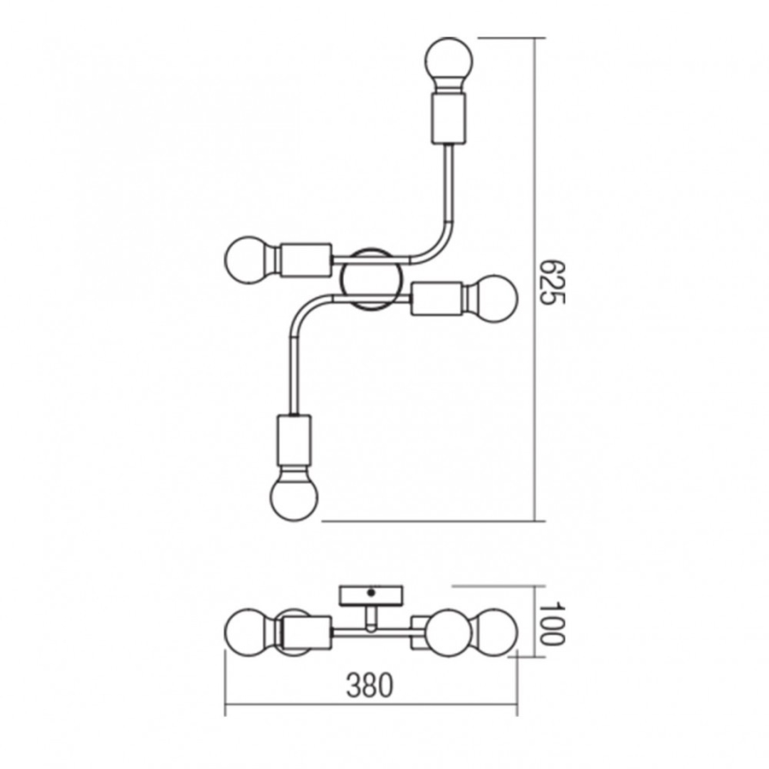 Redo 01-1669 - Luz de teto YAK 4xE27/42W/230V