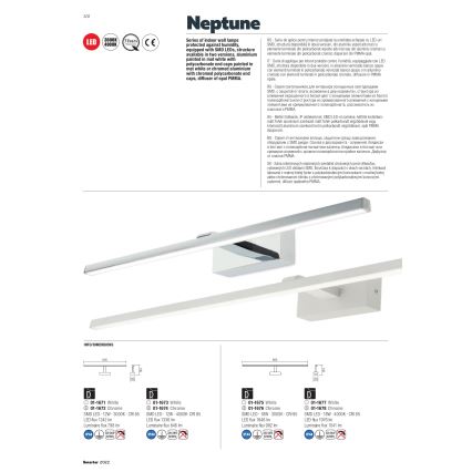 Redo 01-1673 - Luz de espelho de casa de banho LED NEPTUNE LED/12W/230V IP44