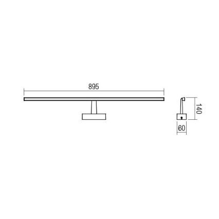 Redo 01-1675 - Luz de espelho de casa de banho LED NEPTUNE LED/18W/230V IP44