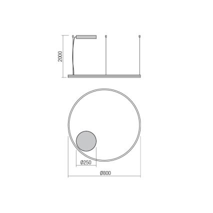 Redo 01-1712 - Candelabro num fio LED ORBIT LED/55W/230V