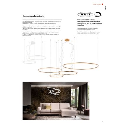 Redo 01-1721 - Candelabro num fio LED ORBIT LED/42W + LED/66W/230V