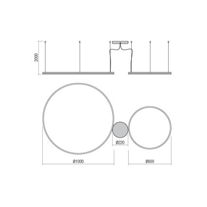 Redo 01-1721 - Candelabro num fio LED ORBIT LED/42W + LED/66W/230V