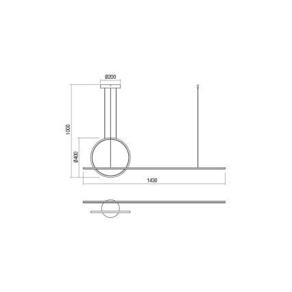 Redo 01-1734 - Candelabro suspenso LED com regulação GIOTTO LED/46W/230V branco