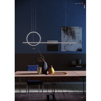 Redo 01-1735 - Candelabro suspenso LED com regulação GIOTTO LED/46W/230V preto