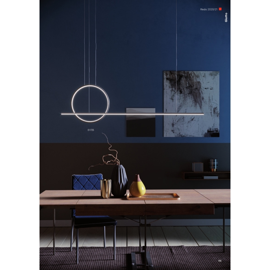Redo 01-1735 - Candelabro suspenso LED com regulação GIOTTO LED/46W/230V preto