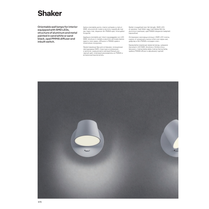 Redo 01-1739 - Luz de parede LED SHAKER LED/6W/230V