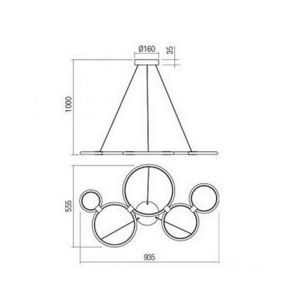 Redo 01-1742 - Candelabro num fio LED RADIUS LED/45W/230V