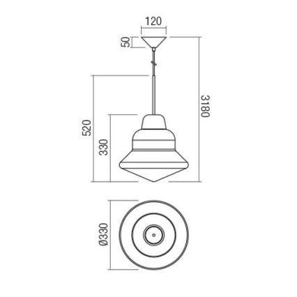 Redo 01-1771 - Candeeiro suspenso AMNO 1x/E27/42W/230V diâmetro 33 cm cinzento