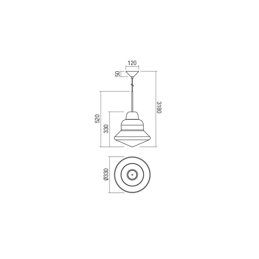 Redo 01-1771 - Candeeiro suspenso AMNO 1x/E27/42W/230V diâmetro 33 cm cinzento