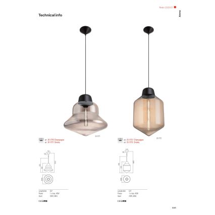 Redo 01-1772 - Candeeiro suspenso AMNO 1x/E27/42W/230V diâmetro 26 cm bege