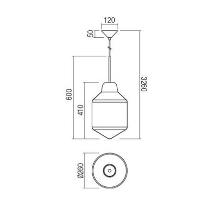 Redo 01-1772 - Candeeiro suspenso AMNO 1x/E27/42W/230V diâmetro 26 cm bege