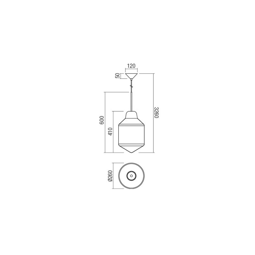 Redo 01-1772 - Candeeiro suspenso AMNO 1x/E27/42W/230V diâmetro 26 cm bege