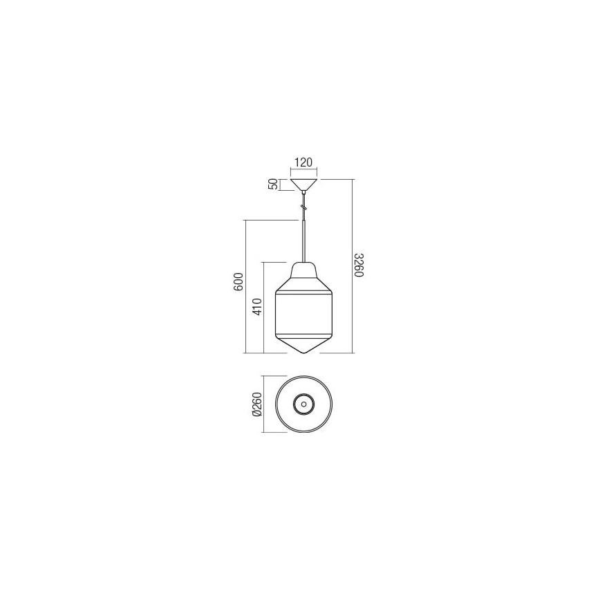 Redo 01-1773 - Candeeiro suspenso AMNO 1x/E27/42W/230V diâmetro 26 cm cinzento