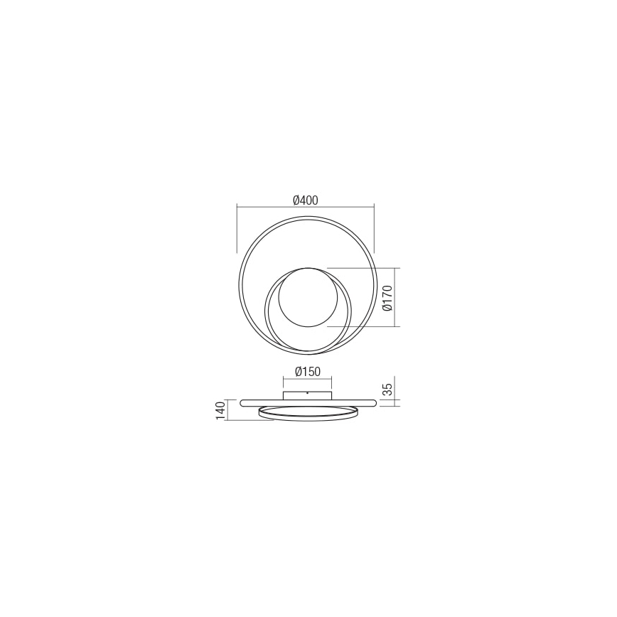 Redo 01-1789 - Iluminação de parede LED com regulação TORSION LED/27W/230V branco