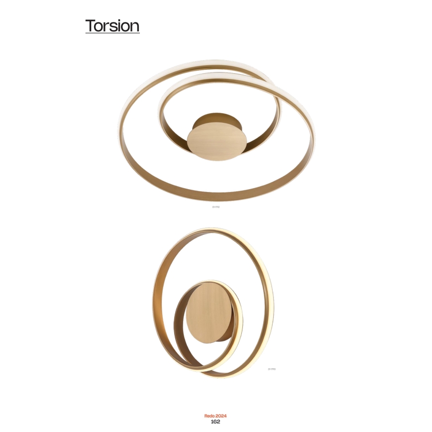 Redo 01-1790 - Iluminação de parede LED com regulação TORSION LED/27W/230V bronze