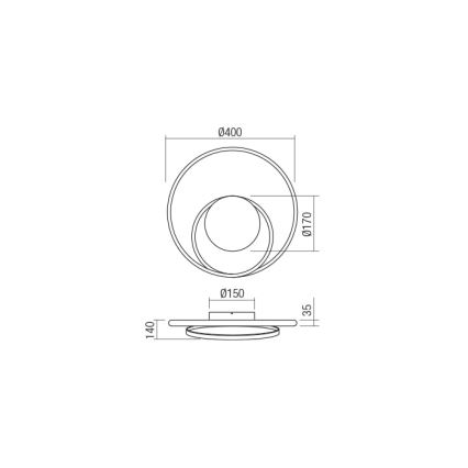 Redo 01-1790 - Iluminação de parede LED com regulação TORSION LED/27W/230V bronze