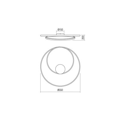 Redo 01-1791 - Luz de teto fosca LED TORSION 1xLED/30W/230V
