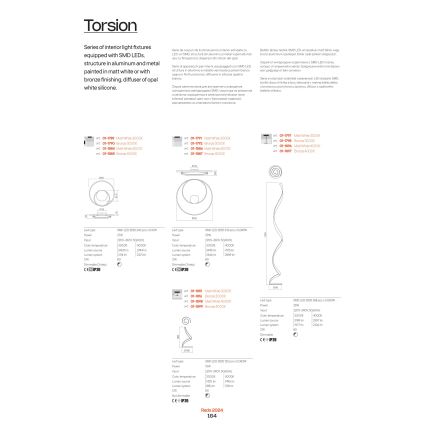 Redo 01-1793 - Candelabro suspenso LED com regulação TORSION LED/29W/230V diâmetro 55 cm branco