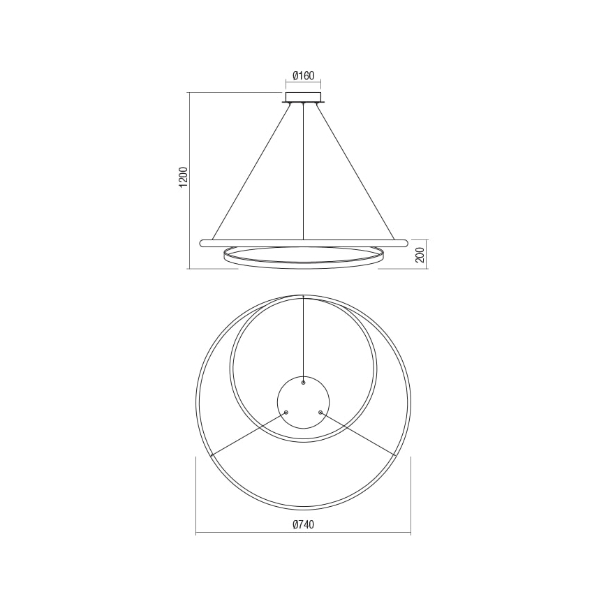 Redo 01-1795 - Candelabro suspenso LED com regulação TORSION LED/40W/230V diâmetro 74 cm branco