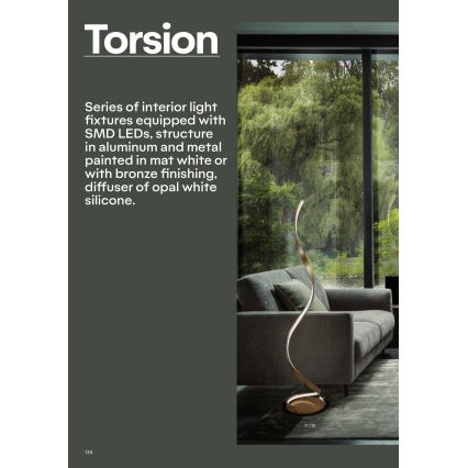 Redo 01-1797 - Candeeiro de pé LED regulável TORSION LED/24W/230V 3000K branco