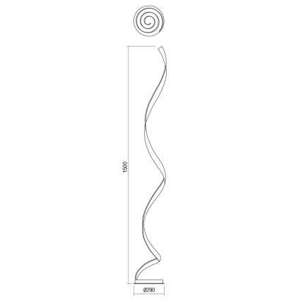 Redo 01-1798 - Candeeiro de pé LED regulável TORSION LED/24W/230V 3000K bronze
