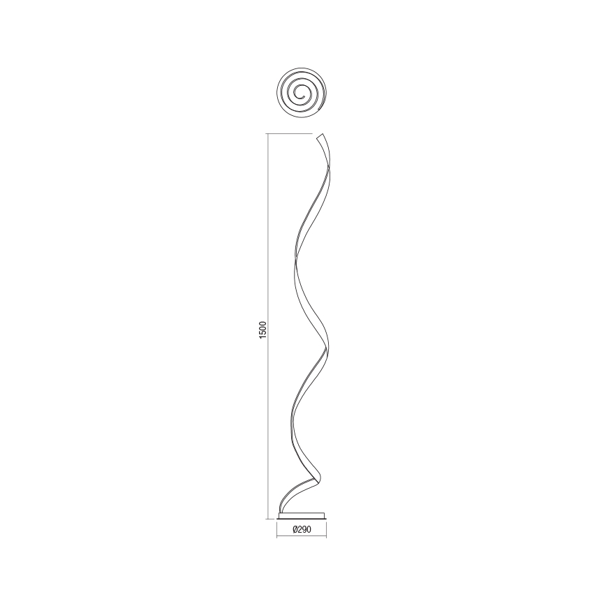 Redo 01-1798 - Candeeiro de pé LED regulável TORSION LED/24W/230V 3000K bronze