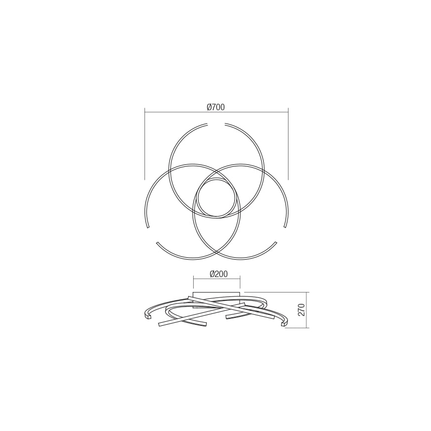 Redo 01-1801 - Iluminação de teto LED com regulação ALIEN LED/60W/230V 3000K diâmetro 70 cm branco