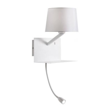Redo 01-1807 - Luz de parede LED TOMO 1xE27/42W/230V+1xLED/3W