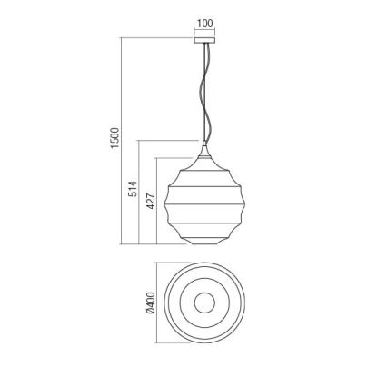 Redo 01-1844 - Candeeiro suspenso SLAG 1xE27/42W/230V diâmetro 40 cm bege