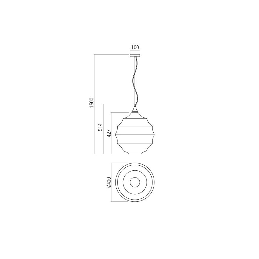 Redo 01-1844 - Candeeiro suspenso SLAG 1xE27/42W/230V diâmetro 40 cm bege