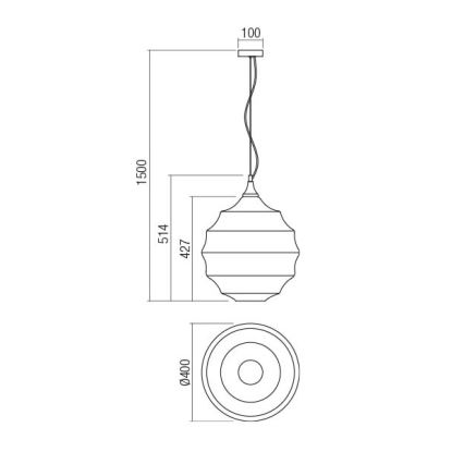 Redo 01-1846 - Candeeiro suspenso SLAG 1xE27/42W/230V diâmetro 40 cm cobre