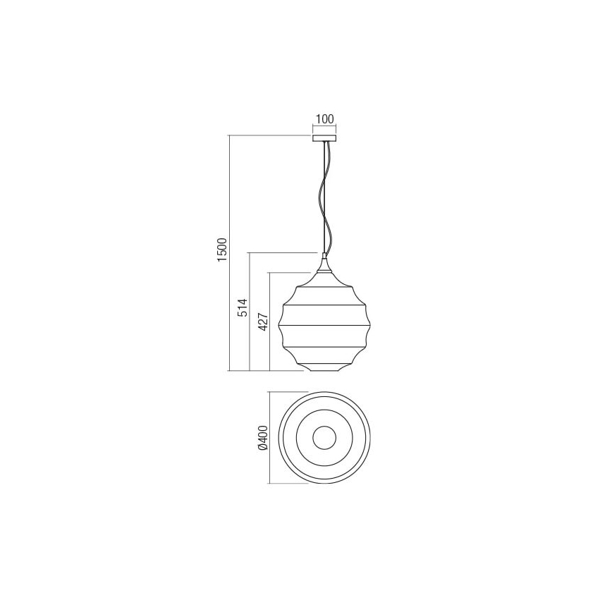 Redo 01-1846 - Candeeiro suspenso SLAG 1xE27/42W/230V diâmetro 40 cm cobre