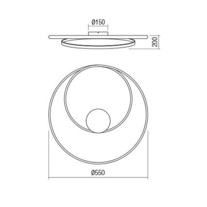 Redo 01-1886 - Candeeiro de teto LED dimerizável TORSION LED/29W/230V 4000K Ø 55 cm branco